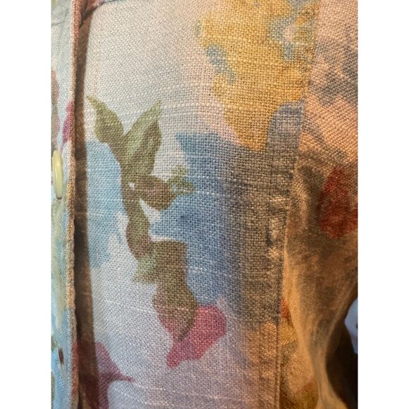 Coldwater Creek Linen Blend Floral Jacket – Petite M - Picture 9 of 9
